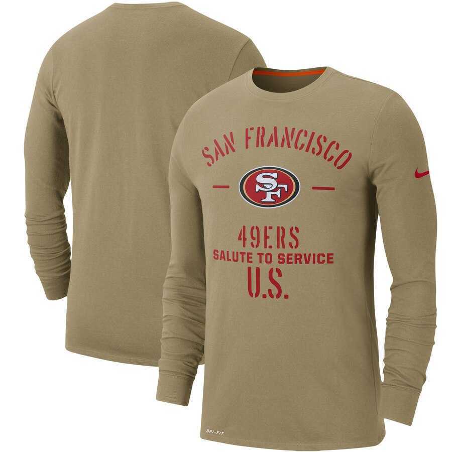 Men's San Francisco 49ers Nike Tan 2019 Salute to Service Sideline Performance Long Sleeve Shirt,We sell and wholesale Men's San Francisco 49ers Nike Tan 2019 Salute to Service Sideline Performance Long Sleeve Shirt on line form chian!
